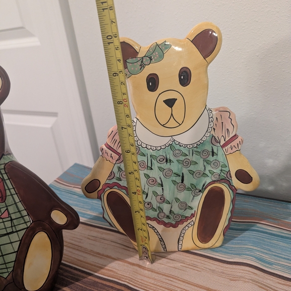 🧸 Vintage “Bears by Nina” Ceramic Planter Pair – Rare Large Size – Matching Set - Picture 5 of 9